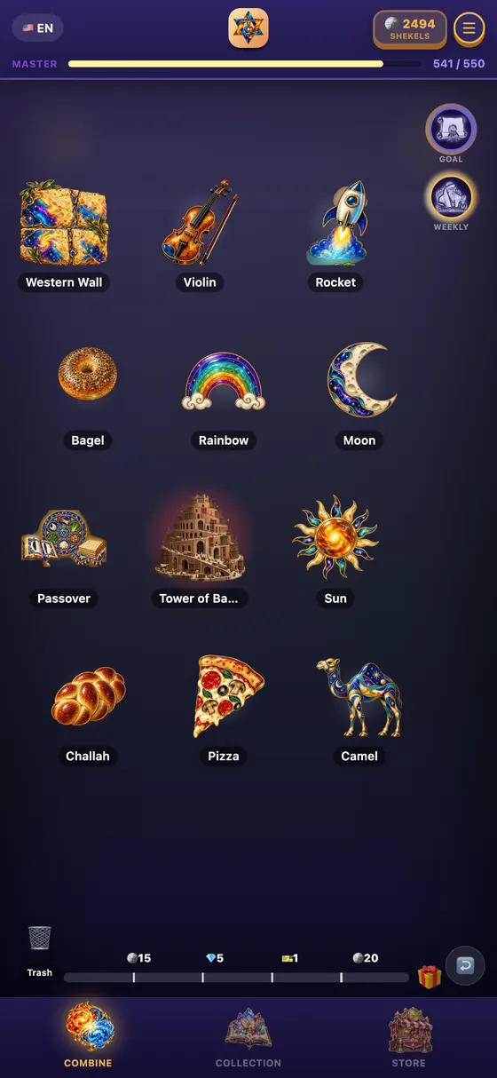 More discovered elements on the combining table