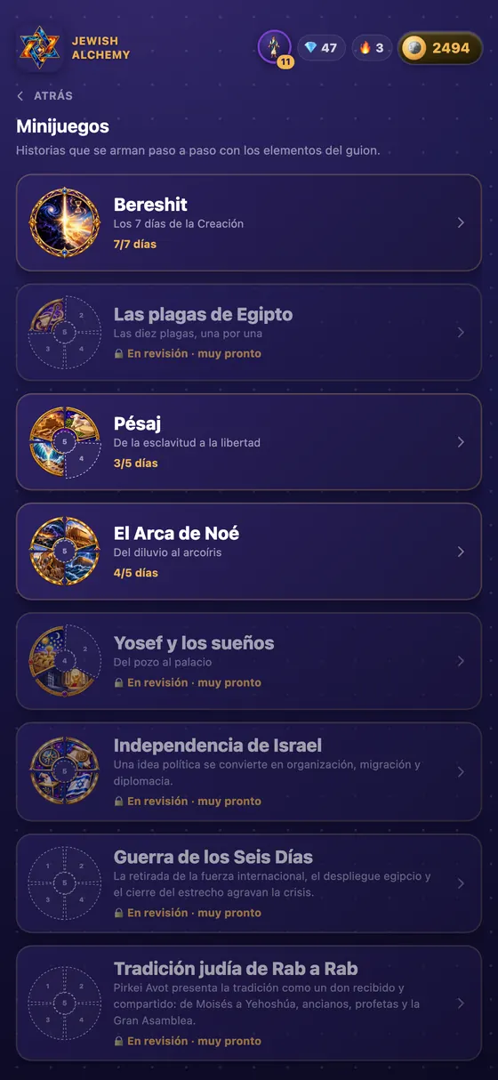 Minijuegos y medallas
